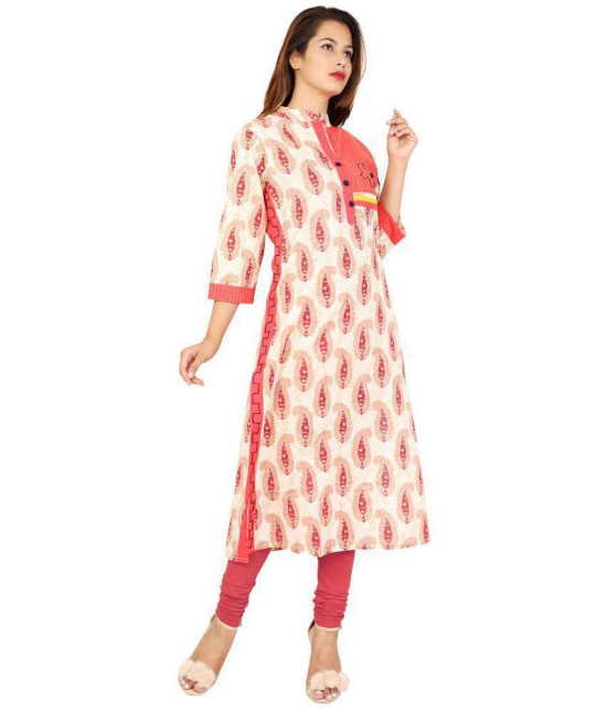 Rangun Red Cotton Silk Straight Kurti - Single - M