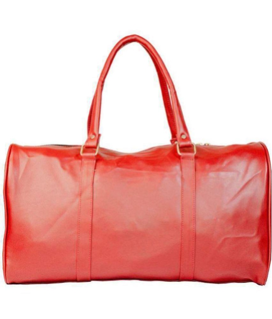 Man Arden - Red Leather Duffle Bag - Onesize