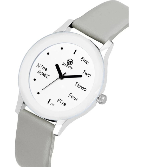 Septem Silver Leather Analog Mens Watch