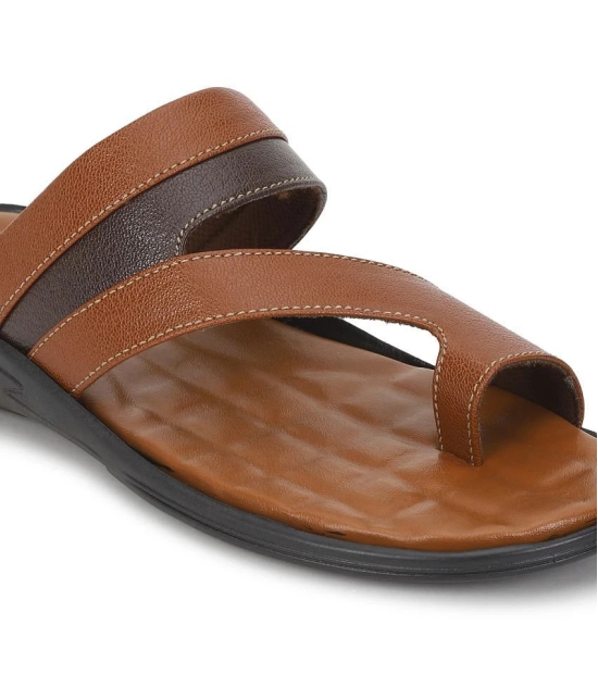 UrbanMark Men Comfortable Faux Leather Thong Sandals - None