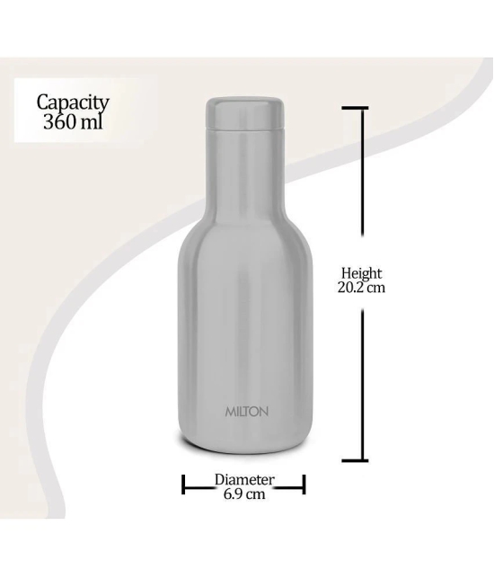 Milton Charm 400 Thermosteel 24 Hours Hot or Cold Water Bottle, 360 ml, Silver - Silver