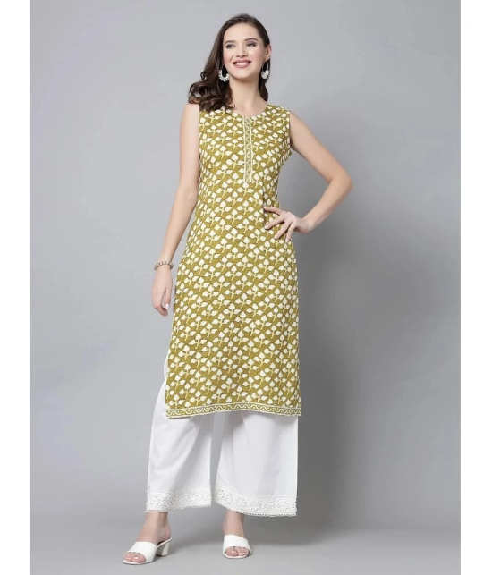 KIPEK Rayon Printed Straight Womens Kurti - Green ( Pack of 1 ) - None