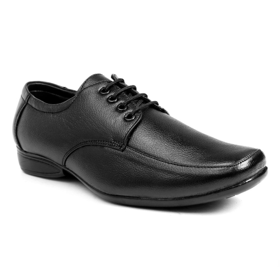 BXXY Men's Black Leather Office Wear Formal Lace-up Shoes 8