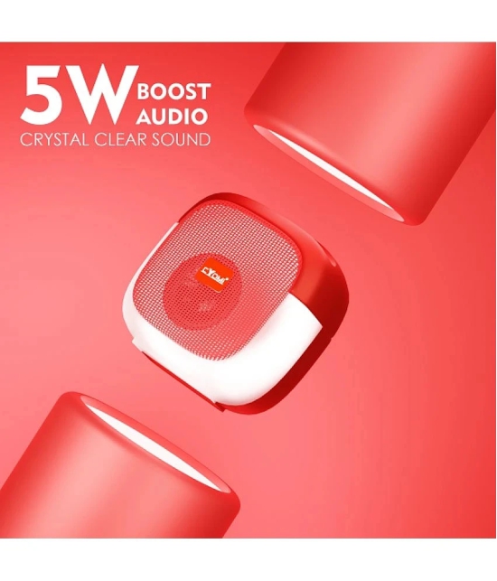 CYOMI Cy631 5 W Bluetooth Speaker Bluetooth v5.0 with SD card Slot Playback Time 4 hrs Red - Red