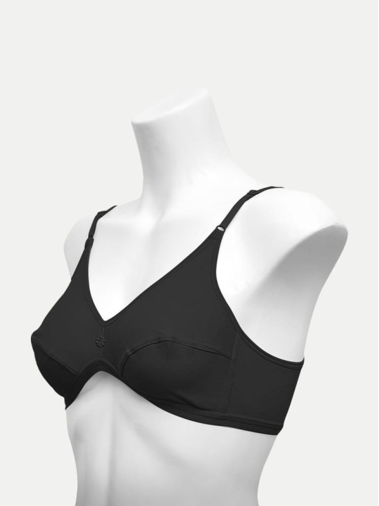 Women Flower Bra - Black Color