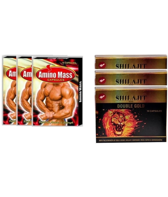 Dr. Chopra GG Amino Mass Capsule 30 & Shilajit With Double Gold Capsule 30 no.s Unflavoured Single Pack