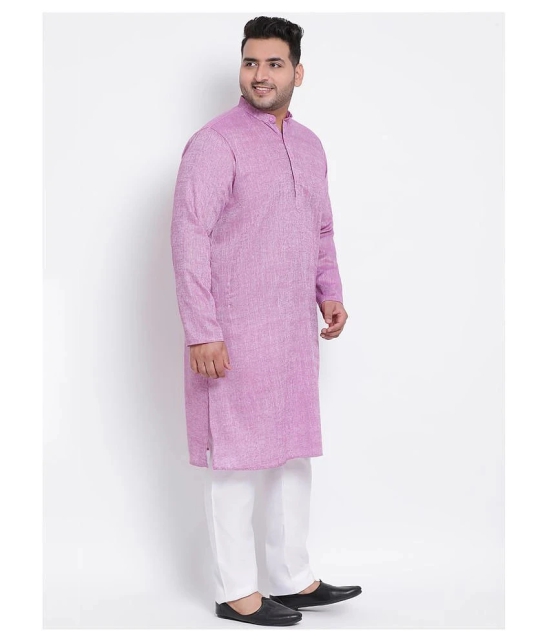 Hangup Purple Linen Kurta Pyjama Set - None