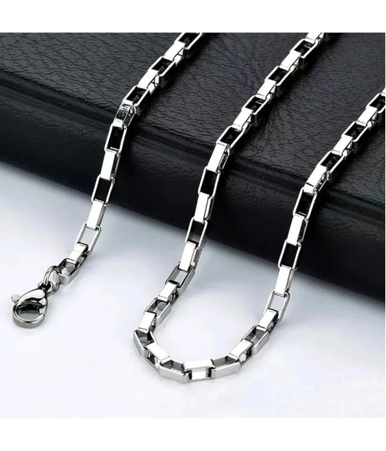 FASHION FRILL Silver Plated Stainless Steel Chain ( Pack of 1 ) - None