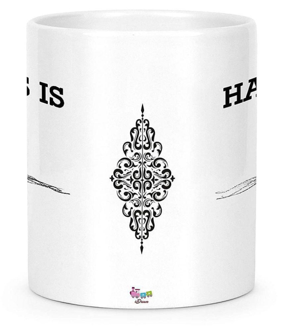 Idream Quote Printed Ceramic Coffee Mug 1 Pcs 330 mL - White