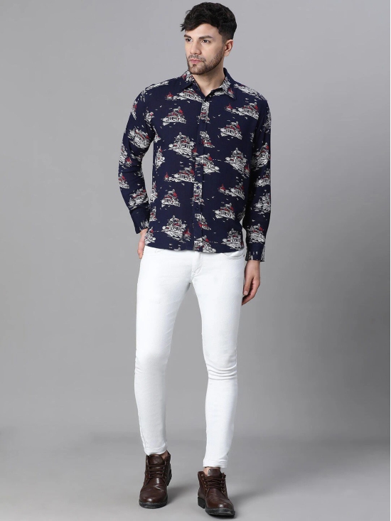 Oxolloxo Relaxed Graphic Printed Spread Collar Casual Shirt