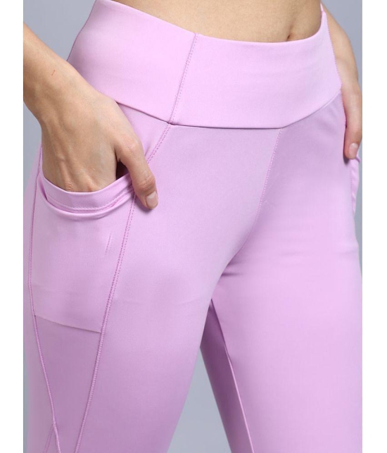 9TY3REE Pink Polyester Solid Tights - Single - None