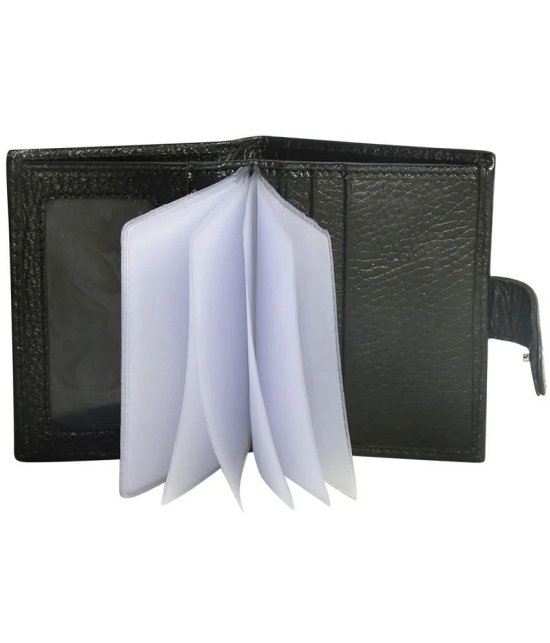 Style 98 Black Leather ATM + Money Slot 10 Slot Card Holder For Men & Women - Black