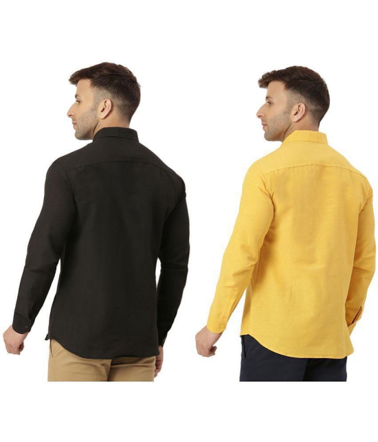 KLOSET By RIAG 100% Cotton Regular Fit Solids Full Sleeves Men's Casual Shirt - Mustard ( Pack of 2 ) - None