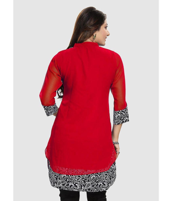 Meher Impex - Red Georgette Womens Tunic ( Pack of 1 ) - None