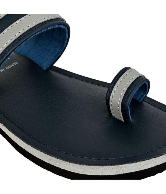 GRASS WALK - Blue Men's Leather Slipper - None