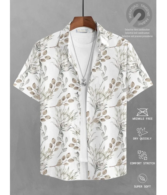 BULLMER Cotton Blend Regular Fit Printed Half Sleeves Mens Casual Shirt - Off White ( Pack of 1 ) - None