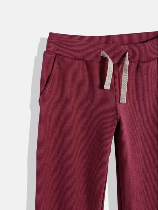 Girls Solid Cotton Track Pants