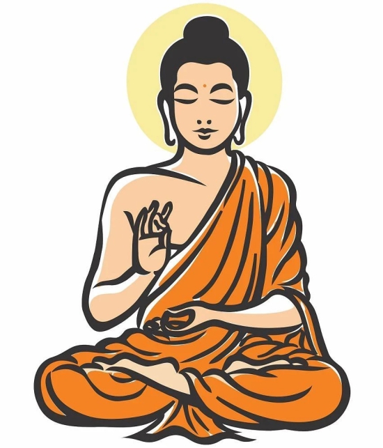 Asmi Collection Meditating God Buddha Wall Sticker ( 85 x 60 cms )