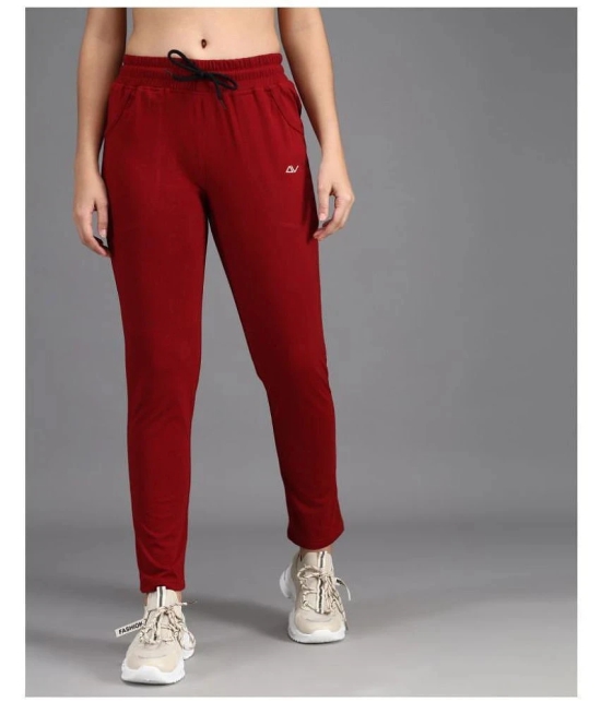 Addyvero Maroon Cotton Blend Trackpants - Single - 36