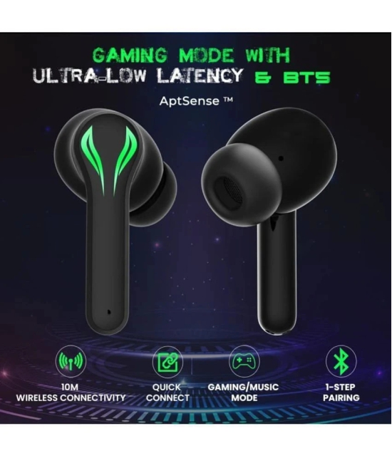 VERONIC Gamo Low Latency Bluetooth True Wireless (TWS) On Ear 20 Hours Playback Low Latency,Fast charging IPX4(Splash & Sweat Proof) Black