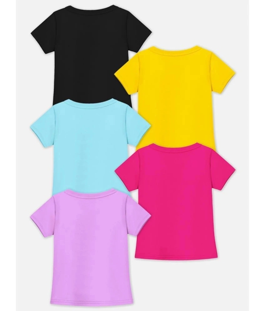 Trampoline Pack of 5 Girls Cotton Blend T-Shirt ( Multicolor3 ) - None