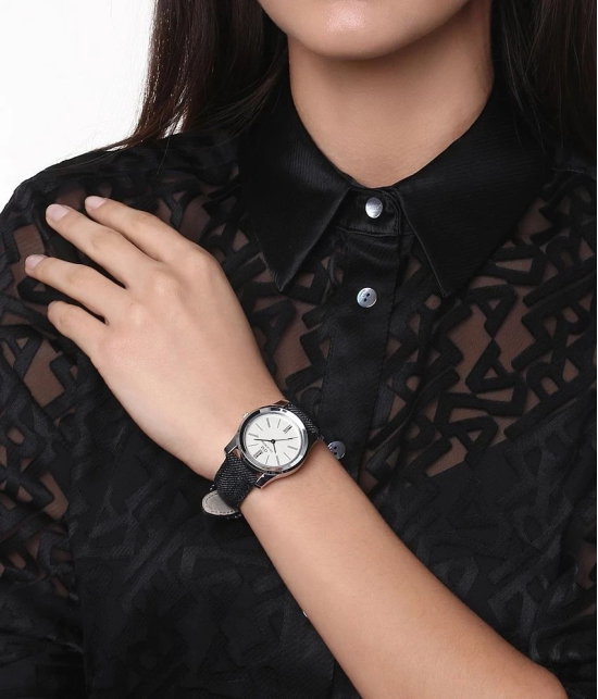 David Miller White Dial Black Fabric Strap Womens Watch - DMRCW1