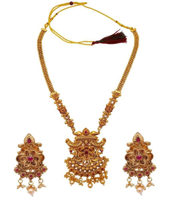 gilher - Gold Alloy Necklace Set ( Pack of 1 ) - Gold