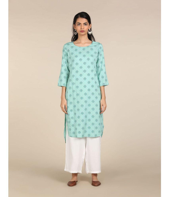 Karigari - Asymmetrical Rayon Green Women's Kurti ( Pack of 1 ) - None