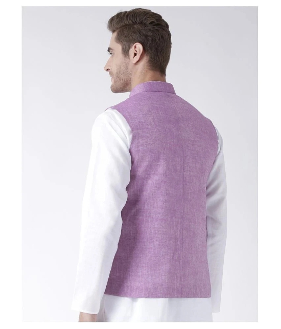 Hangup Purple Linen Nehru Jacket - None