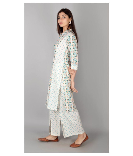 FabbibaPrints Cotton Kurti With Palazzo - Stitched Suit - M