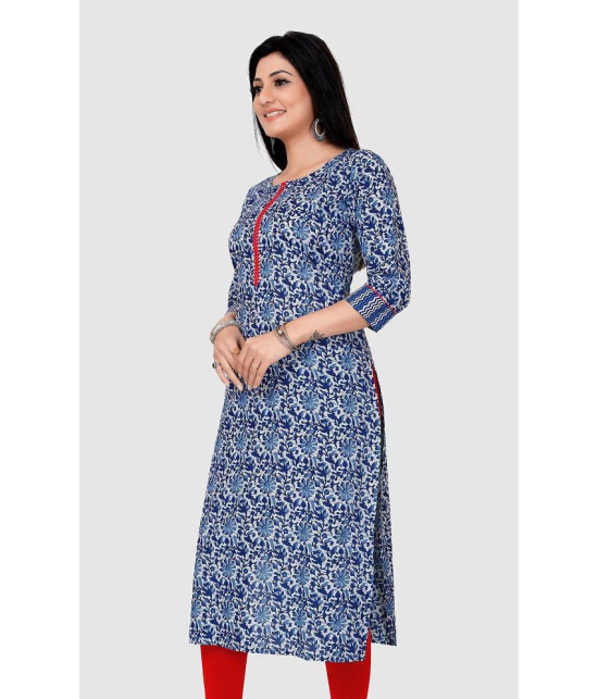 Meher Impex - Blue Cotton Women''s Straight Kurti ( Pack of 1 ) - None