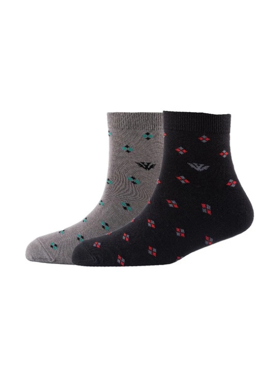 Men Pack Of 2 Patterned Cotton Ankle Length Socks