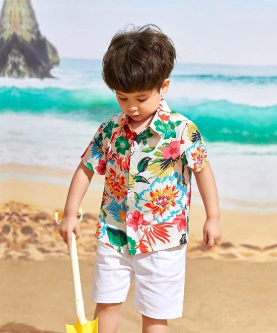 Venutaloza Toddler Boys Floral Graphic Shirt For Boy.-6 Month to 12 Month