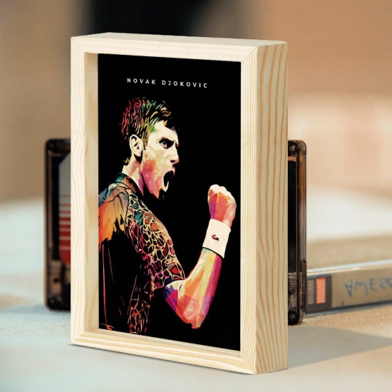 Novak Djokovic Wood Print With Frame