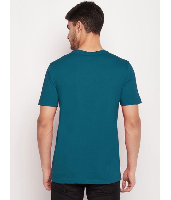 UNIBERRY Cotton Blend Regular Fit Solid Half Sleeves Mens T-Shirt - Teal ( Pack of 1 ) - None