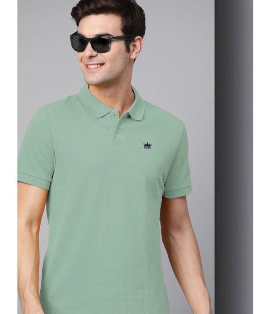 ADORATE Cotton Blend Regular Fit Solid Half Sleeves Mens Polo T Shirt - Mint Green ( Pack of 1 ) - None