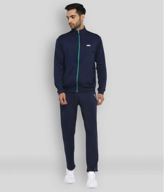 YUUKI - Navy Blue Polyester Regular Fit Solid Mens Sports Tracksuit ( Pack of 1 ) - S