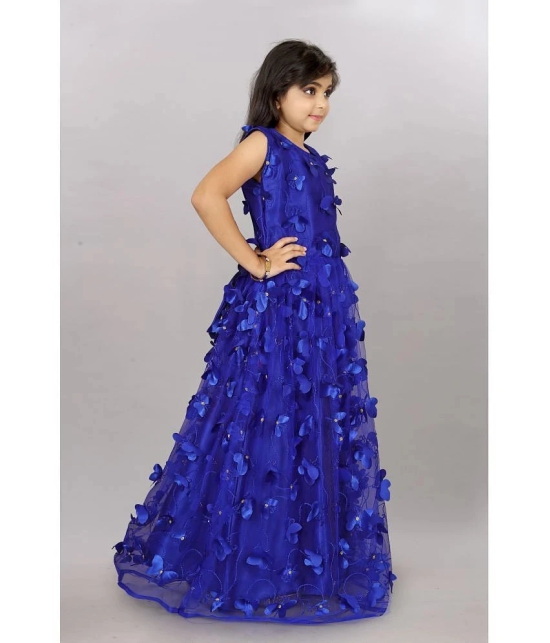 Apnisha - Royal Blue Net Girls Gown ( Pack of 1 ) - None