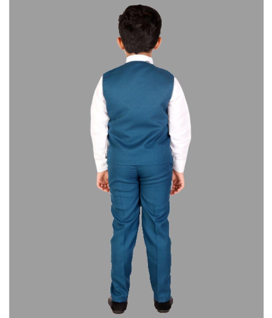 DKGF Fashion - Blue Cotton Blend Boys Shirt & Pants ( Pack of 1 ) - None