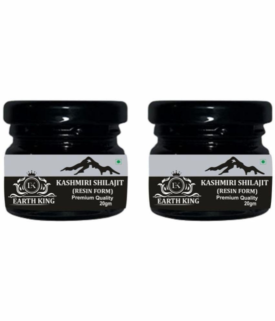 EARTH KING Kashmiri Shilajit Resin | Raw Shilajit  (Semi Liquid) - 40Gm (Pack of 2)