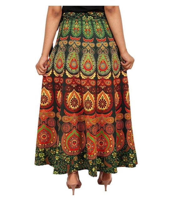 Rangun Cotton A-Line Skirt - Green - 37-41