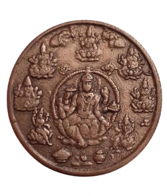 EXTREMELY RARE OLD VINTAGE HALF ANNA EAST INDIA COMPANY 1839 MAA LAXMI BEAUTIFUL RELEGIOUS TEMPLE TOKEN COIN