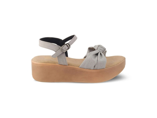 Tresmode Brera Grey Womens Platform Wedge Sandals- 37