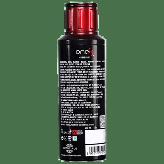 One8 By Virat Kohli Perfume Body Spray - Intense, Long Lasting Fragrance, For Men, 200 Ml