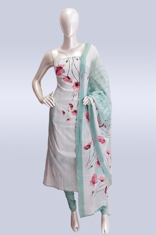 Light Mint Green Color Soft Cotton Salwar Material