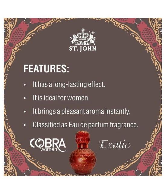 St. John Cobra Exotic Perfume 100 ml (Pack Of 2) Eau de Parfum - 200 ml (For Women)