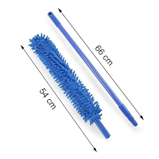 MECHBORN Flexible Fan Cleaning Duster for Long Rod Flexible Fan Cleaning Mop Microfiber Dust Cleaner Multi-Purpose Cleaning of Home, Kitchen, Car, Office with Long Rod (Fan Cleaner Brush Blue)