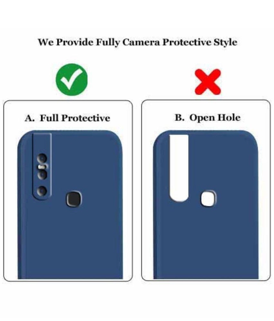 Case Vault Covers - Blue Silicon Plain Cases Compatible For Vivo V15 ( Pack of 1 ) - Blue