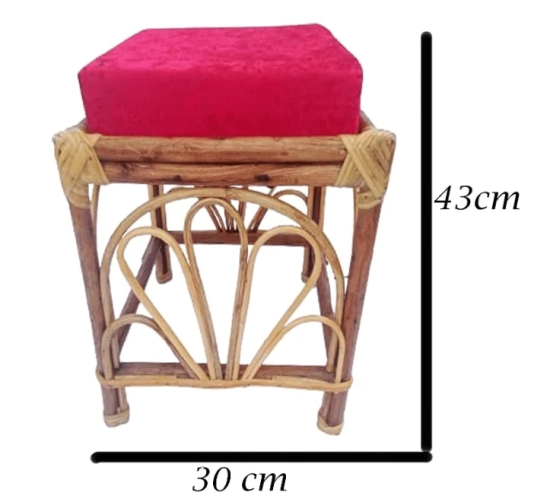 Mii Art Squre Large Stool with custion Pack of 1 pcs