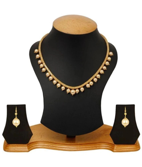 Farid Enterprises - Gold Brass Necklace Set ( Pack of 1 ) - Gold